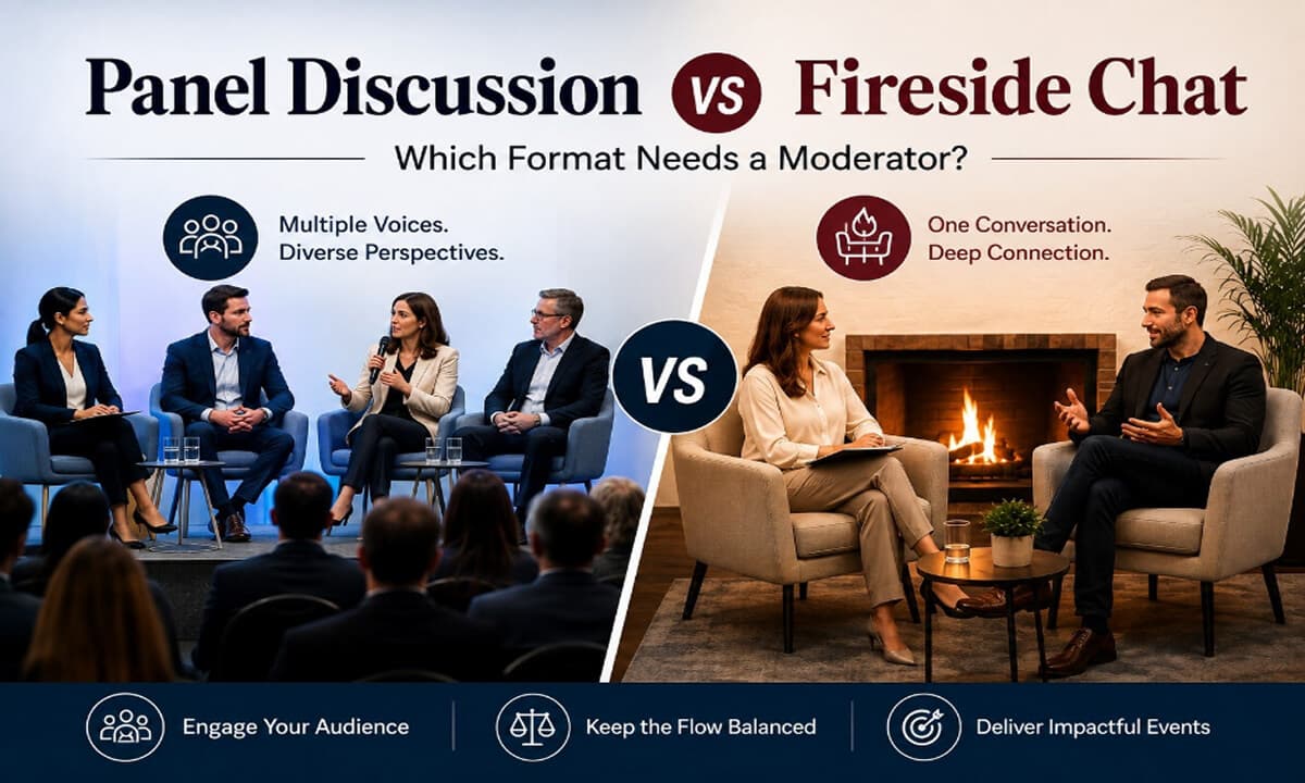 Panel Discussion vs Fireside Chat: Which Format Needs a Moderator